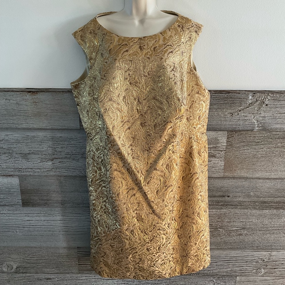 Norman Ambrose gold metallic dress